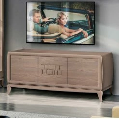 Elegante TV Kommode In Esche Dunkel - Lacruzira