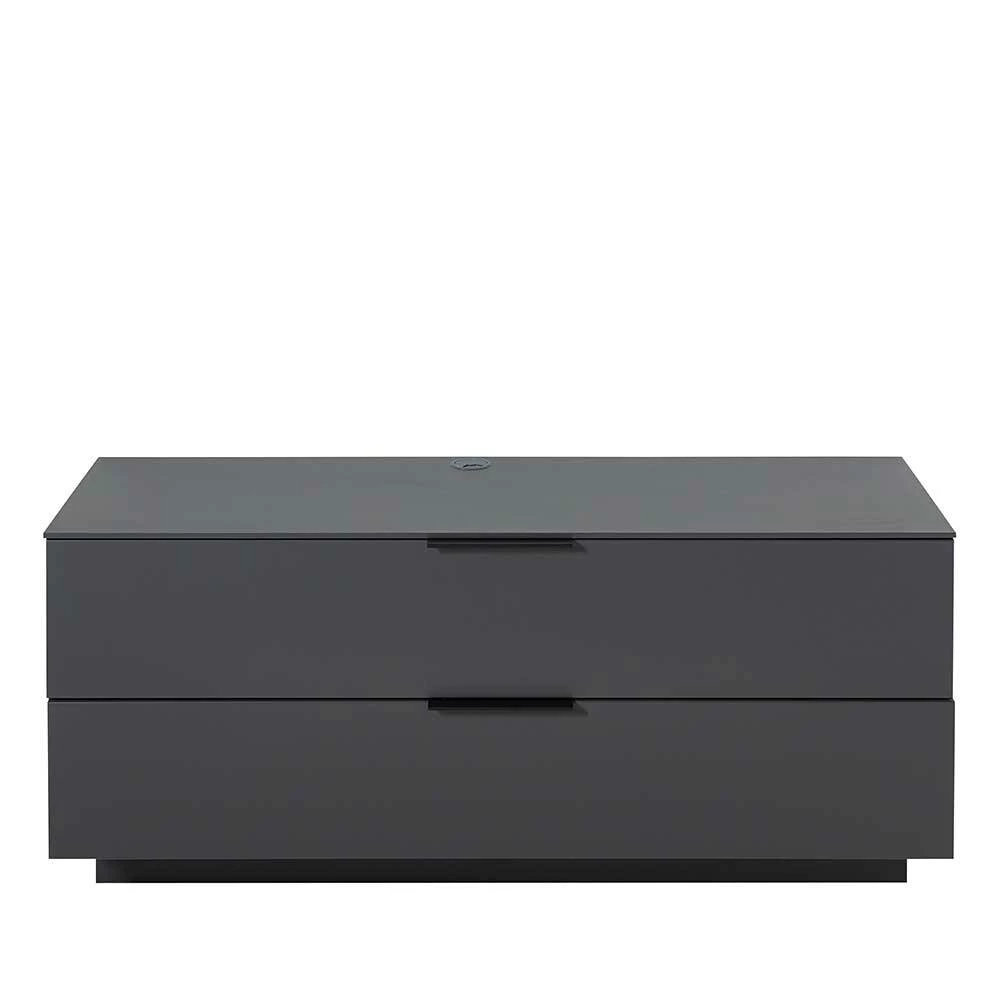 Graues TV Lowboard Mit Klappe & Schublade - Nivita – Bild 2