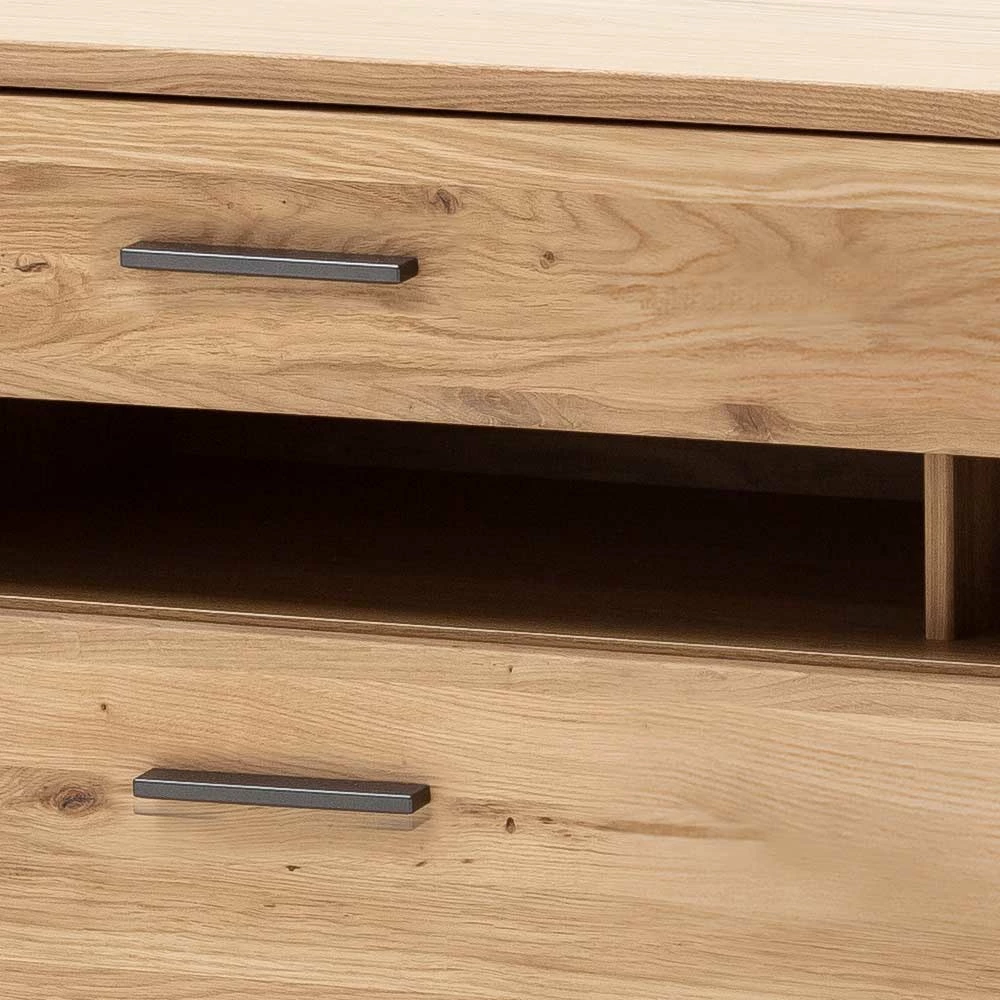 Großes TV Lowboard In Eiche Bianco & Grau - Crupean – Bild 6