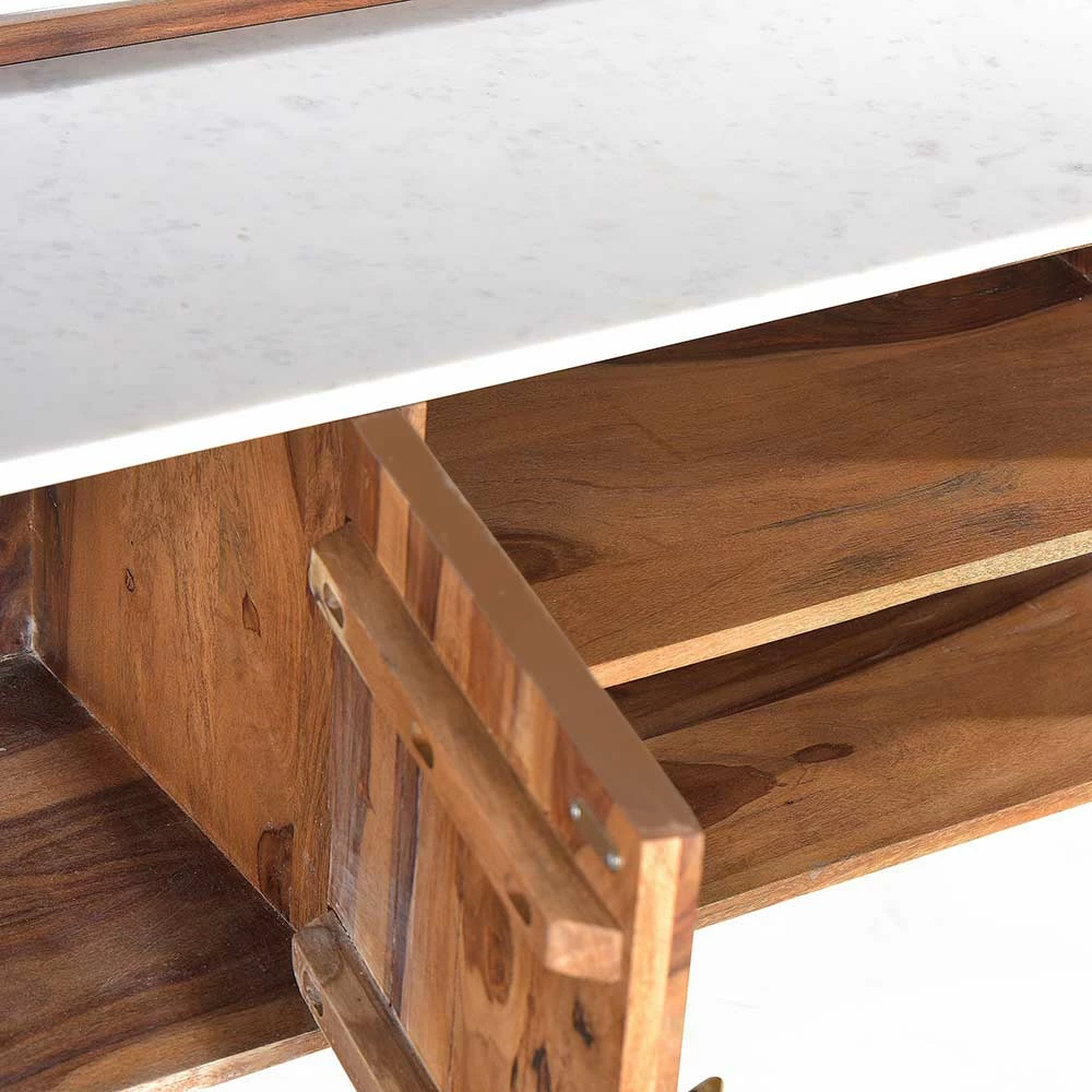 Holz Design TV Board Mit Marmor Platte - Enjiva – Bild 6