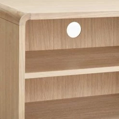 Holz Retro TV Bank Mit Schiebetüren - Kartezi -Troncon Shop holz retro tv bank mit schiebetueren in eiche bianco 140x60 cm kartezi 03