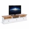 Kiefernholz TV Unterschrank In Weiß Braun - Vatina