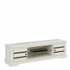 Kiefernholz TV Unterschrank In Weiß Mit Schwarz - Manduza