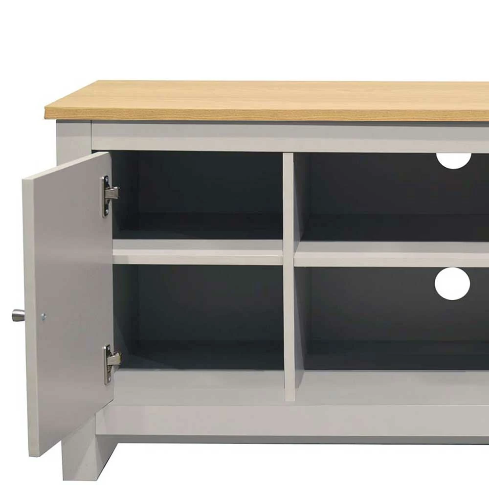Landhaus Fernseher Unterschrank In Grau & Eiche - Poliesti – Bild 4