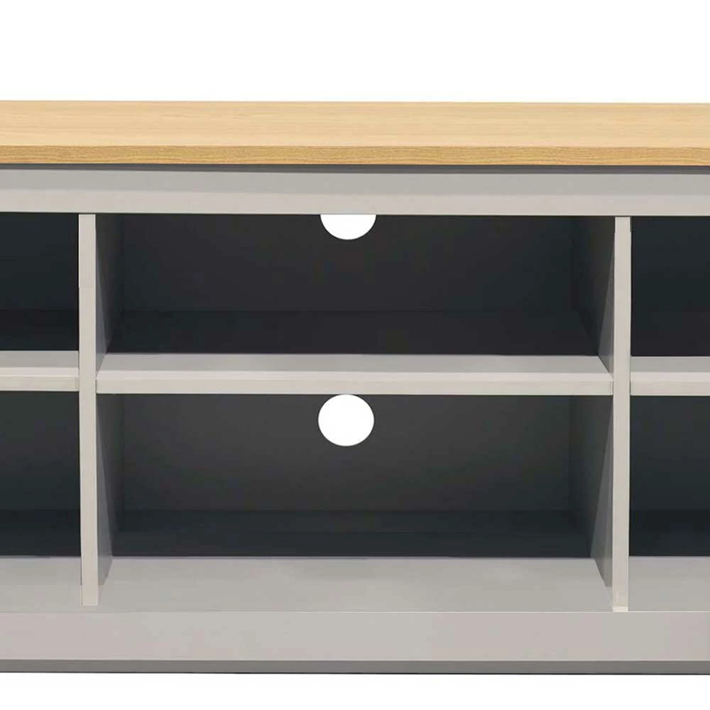 Landhaus Fernseher Unterschrank In Grau & Eiche - Poliesti – Bild 5