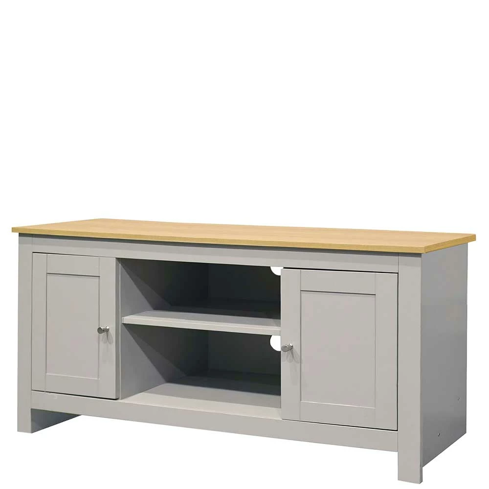 Landhaus Fernseher Unterschrank In Grau & Eiche - Poliesti