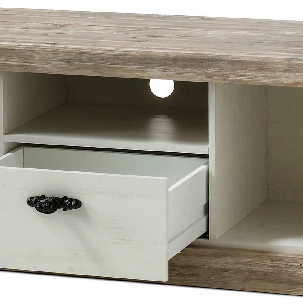 Landhaus TV Board In Weiß & Pinie Shabby Nedita 156 Cm Breit – Bild 4
