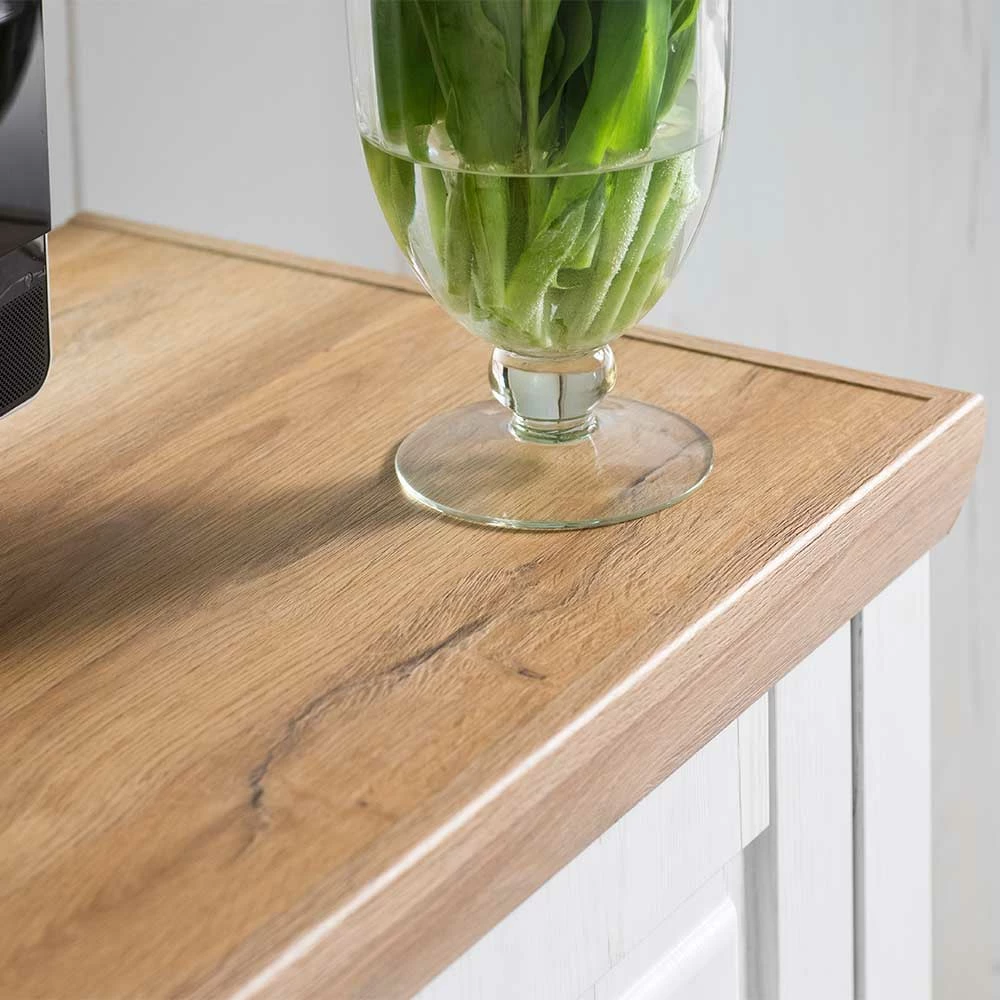 Landhaus TV Element in Weiß & Eichefarben - Samula Landhaus TV Element In Weiß & Eichefarben - Samula -Troncon Shop landhaus tv element in weiss eichefarben 198x63x52 cm samula 03