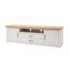 Landhaus TV Element In Weiß & Eichefarben - Samula