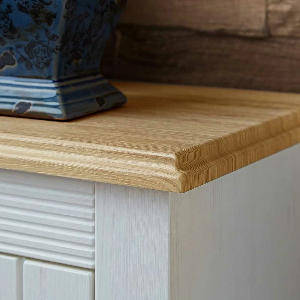 Landhaus TV Schrank Mariessa In Weiß & Eiche Hell – Bild 6