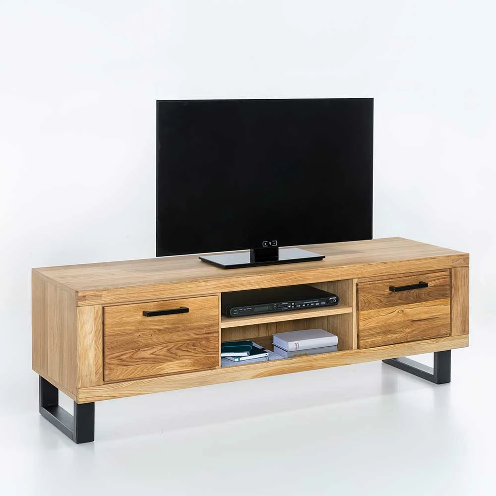 Loft TV Unterschrank In Eiche Teilmassiv - Arello – Bild 2
