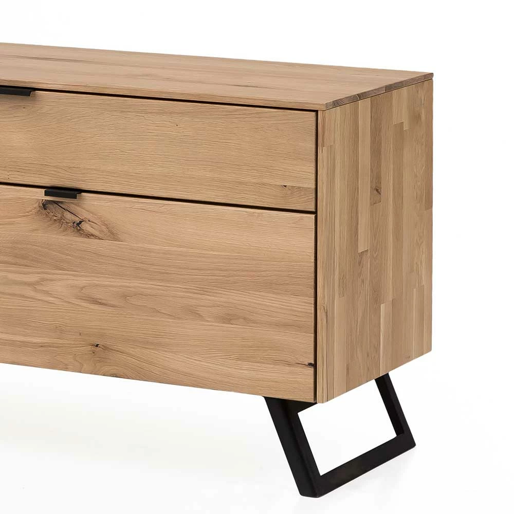 Massives TV Lowboard Aus Wildeiche Bianco - Vardriva – Bild 4