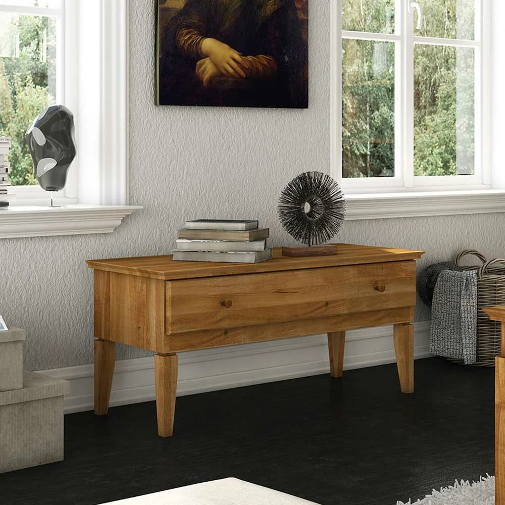 Massivholz Lowboard Masdamos Aus Wildeiche Geölt – Bild 3