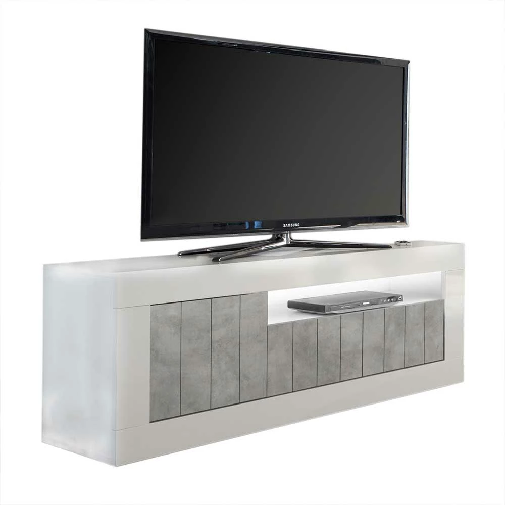 Modernes TV Element In Hochglanz Weiß - Niris