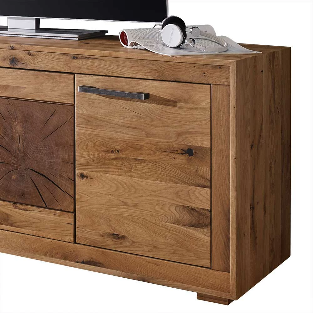 Niedriges Sideboard Troncon Aus Wildeiche Massivholz – Bild 4