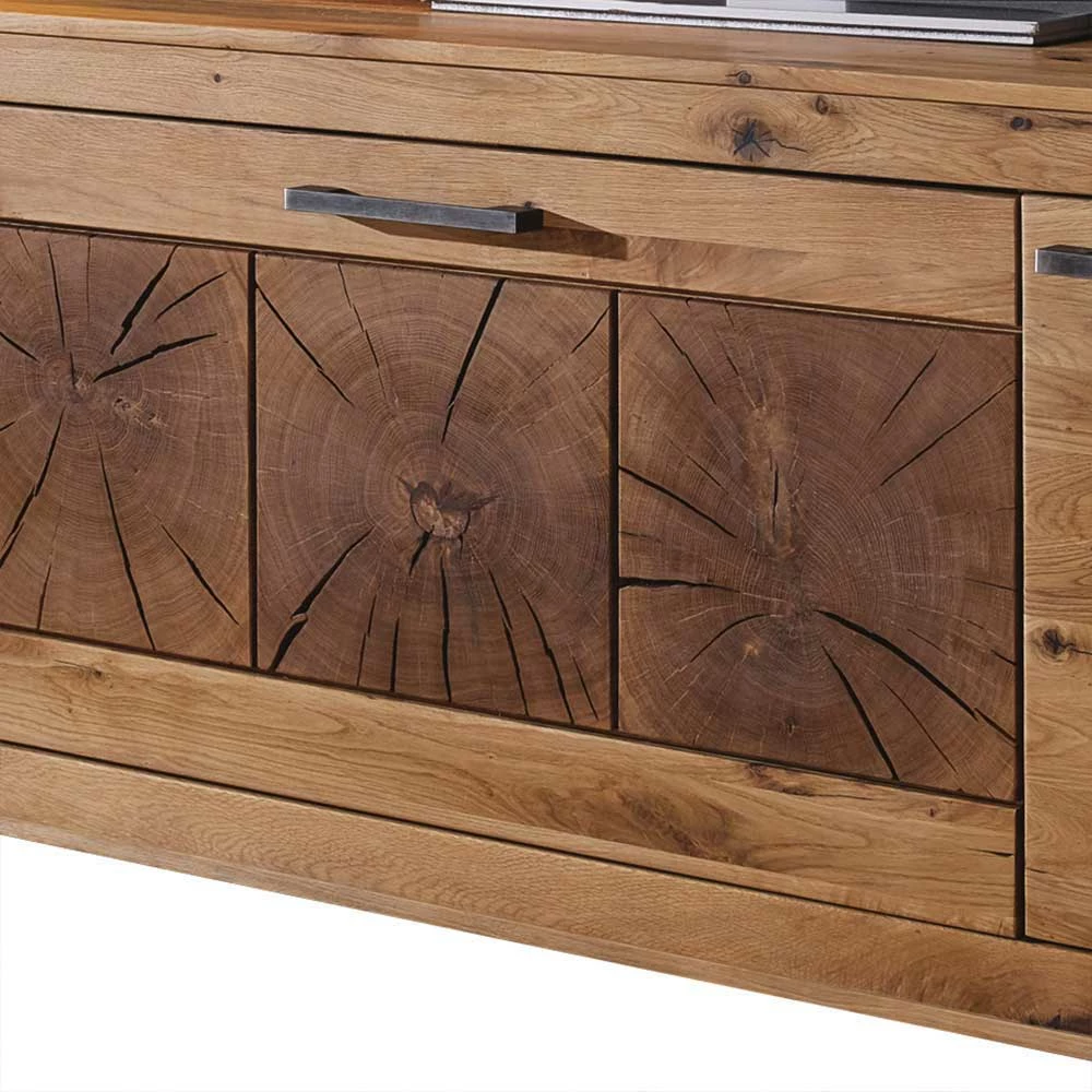 Niedriges Sideboard Troncon Aus Wildeiche Massivholz – Bild 5