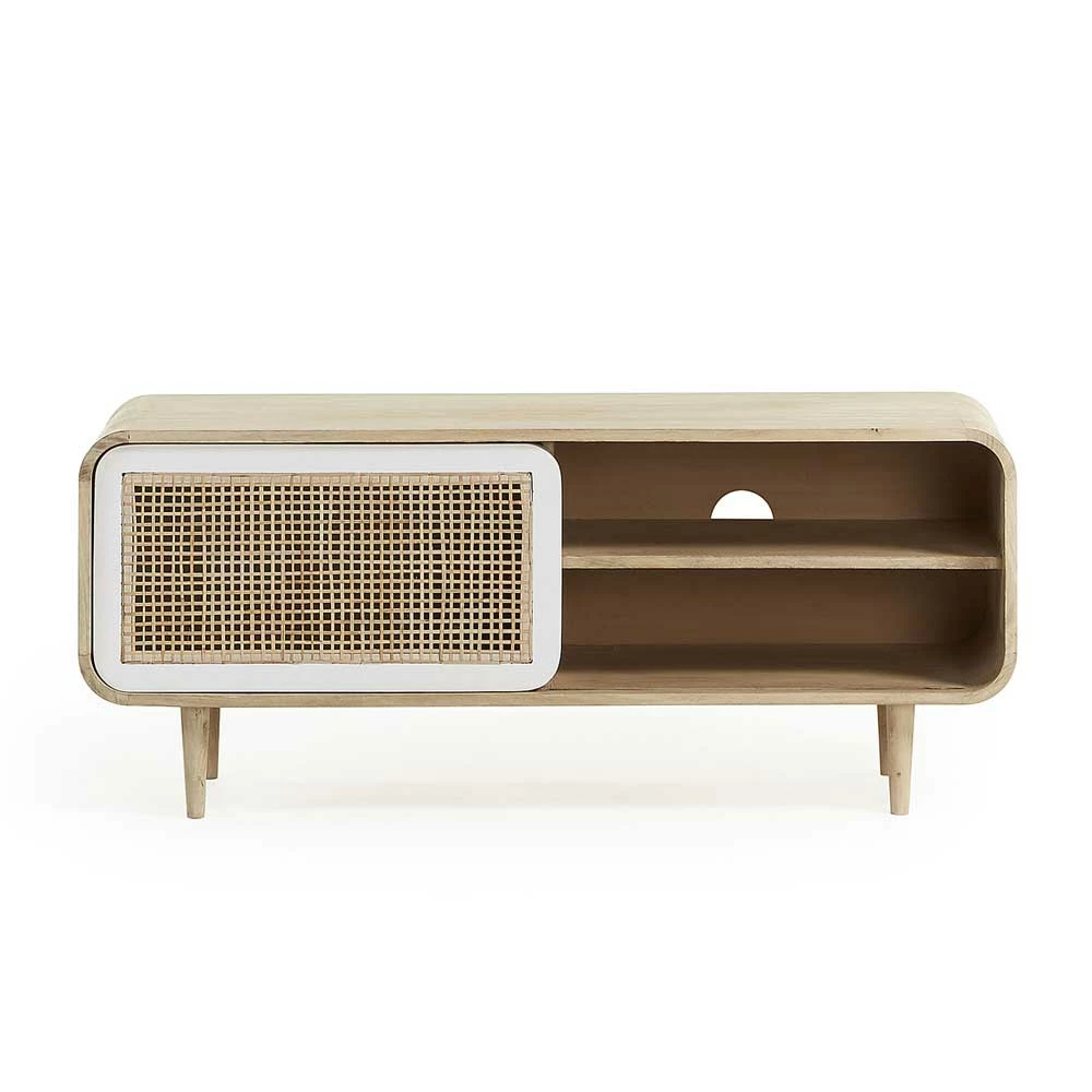 Retro Lowboard Sampolo Mit Rattan Schiebetür – Bild 2