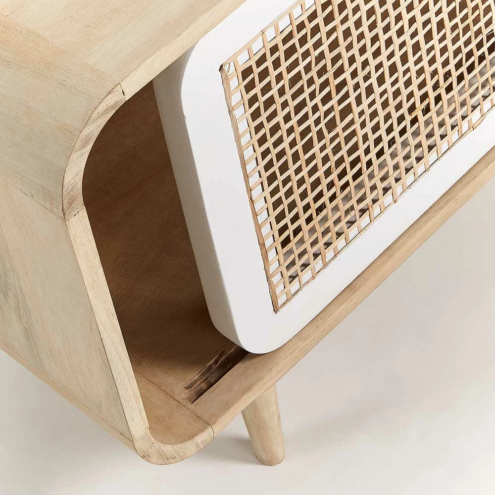 Retro Lowboard Sampolo Mit Rattan Schiebetür – Bild 4