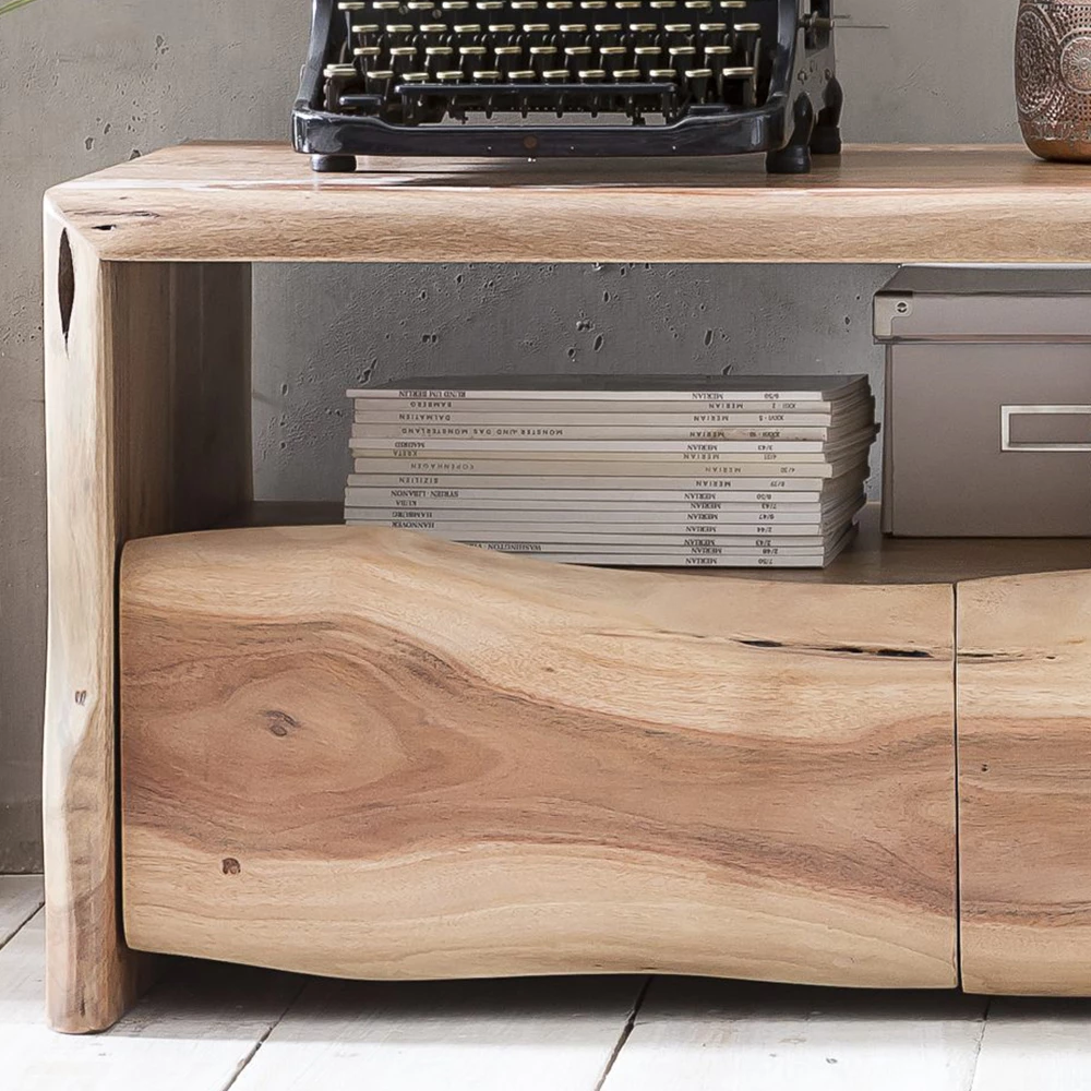 Rustikales TV Lowboard Mit Baumkante - Necrus – Bild 3