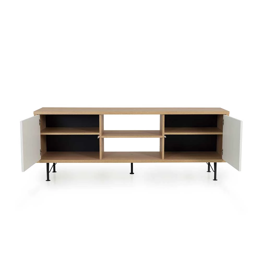 Scandi TV Element In Weiß & Eiche - Xando – Bild 5