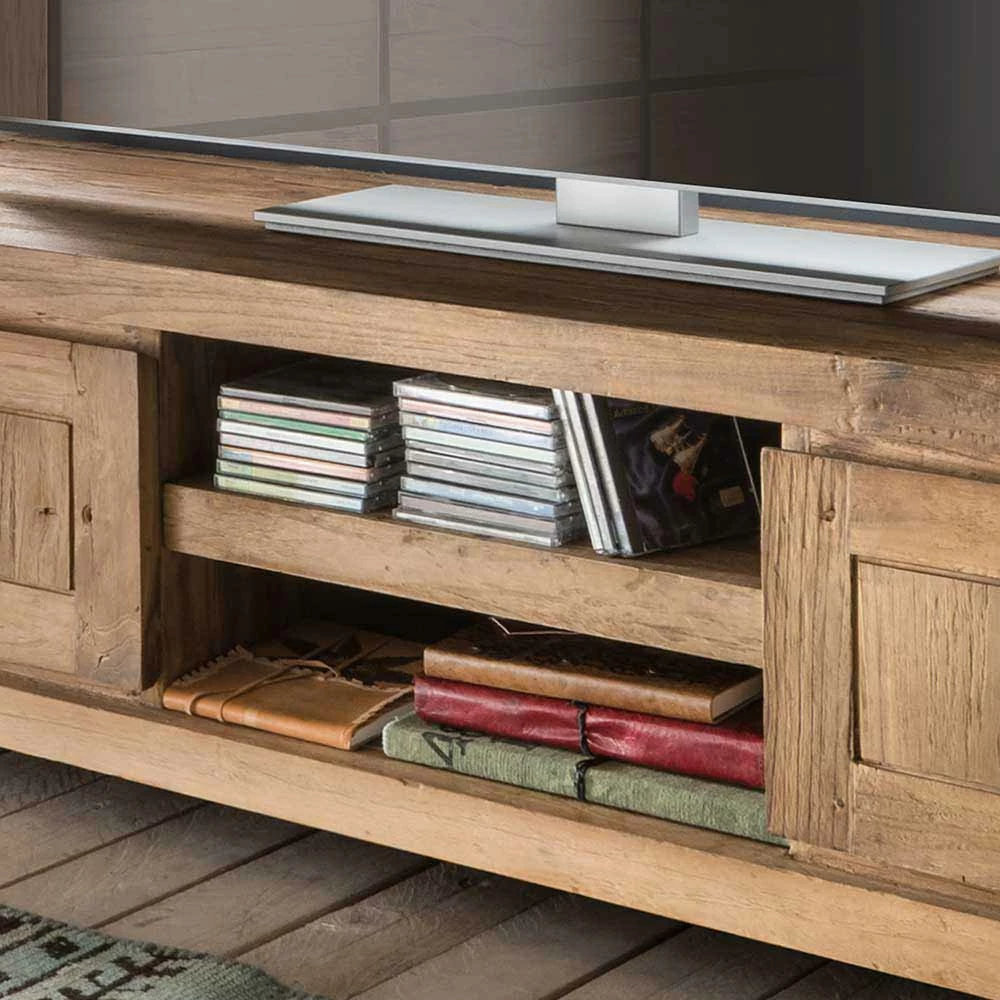 Teak TV Schrank 2-türig & 2 Fächer - Ciola – Bild 6