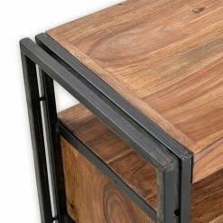 TV-Bank Mendoza Aus Akazie Massivholz -Troncon Shop tv bank akazie massivholz altmetall mendoza 03