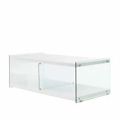 TV Bank In Weiß Hochglanz & Durchsichtig - Olbiancas