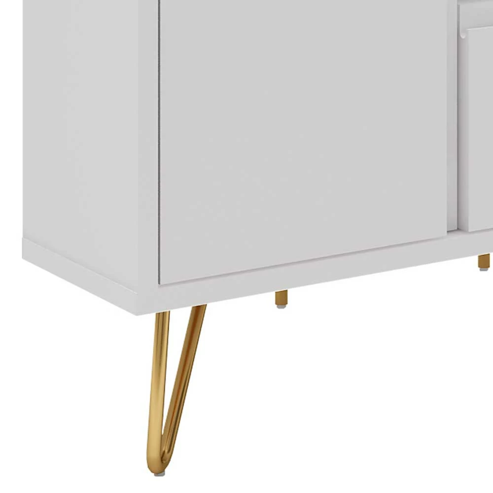 TV-Board Für Die Ecke In Weiß & Gold - Patinca – Bild 6