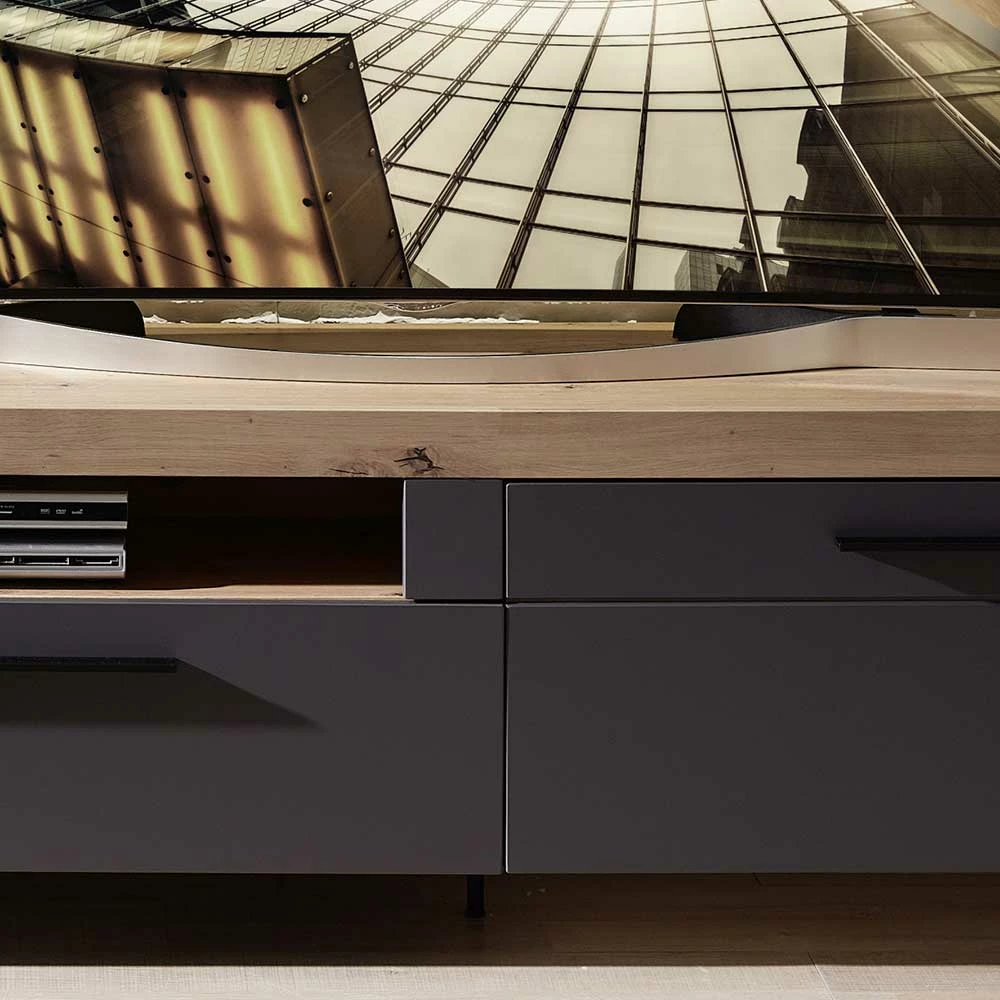 TV Board In Dunkelgrau & Wildeiche - Svanjon – Bild 5