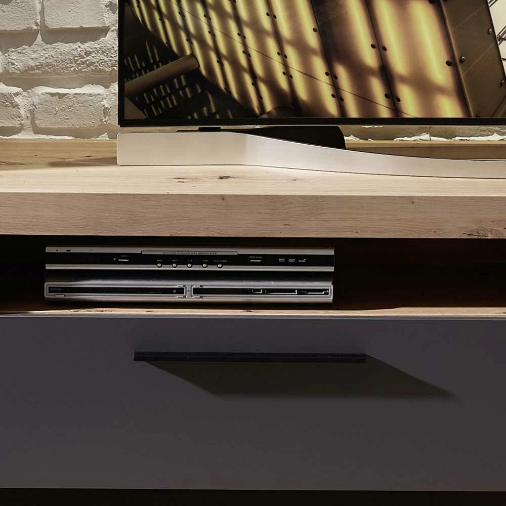 TV Board In Dunkelgrau & Wildeiche - Svanjon – Bild 6