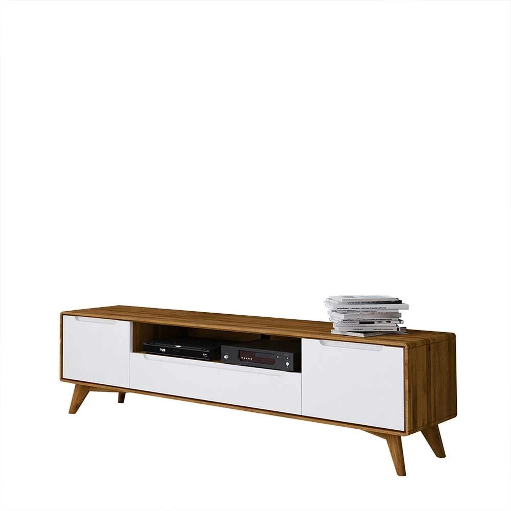 TV Element Lowboard In Weiß & Natur - Diesta