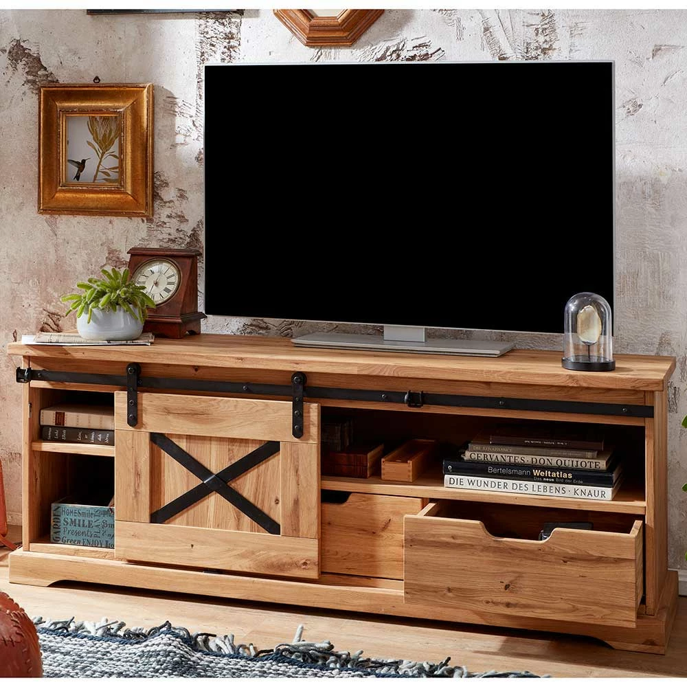 TV Kommode im Mexikanischen Landhaus Look - Ele TV Kommode Im Mexikanischen Landhaus Look - Ele -Troncon Shop tv kommode im mexikanischen landhaus look aus wildeiche metall ele 02