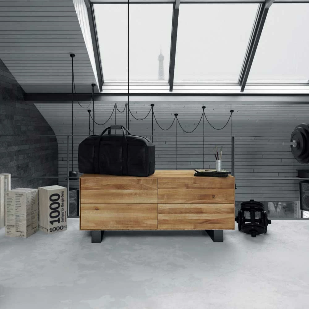 TV Kommode Manzey Aus Wildeiche Massivholz – Bild 2