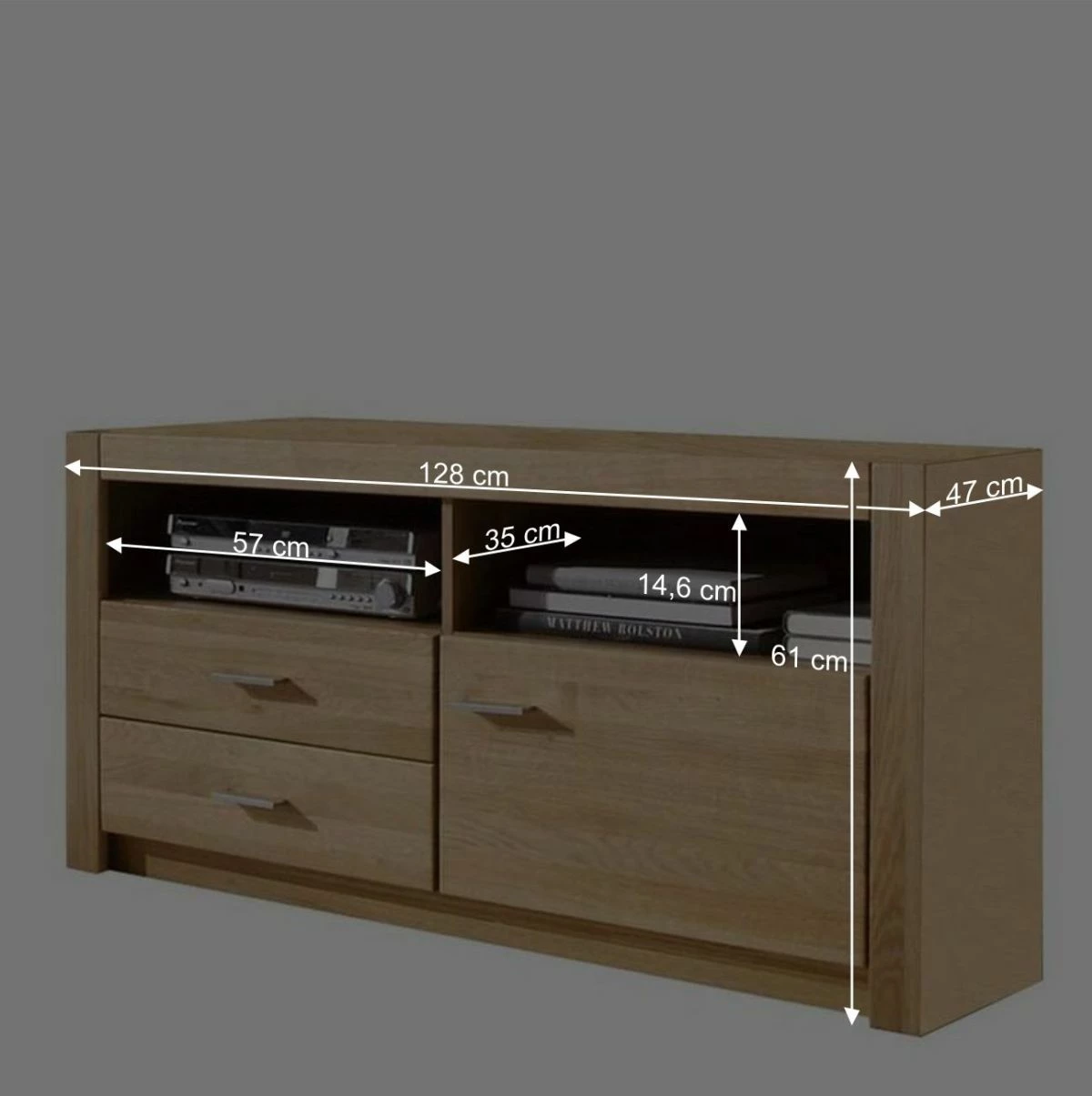 TV Lowboard Landuva Aus Asteiche Hell Geölt – Bild 3