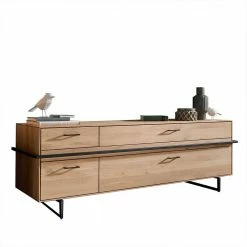 TV Lowboard Aus Asteiche Mit Metall - Clenza