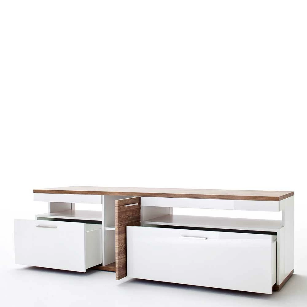 TV Lowboard In Hochglanz Weiß - Icadro – Bild 3