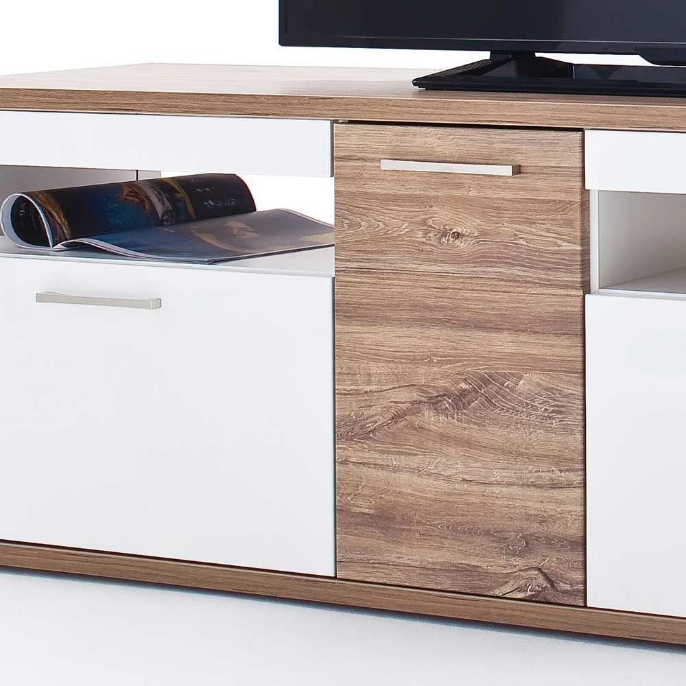 TV Lowboard In Hochglanz Weiß - Icadro – Bild 5