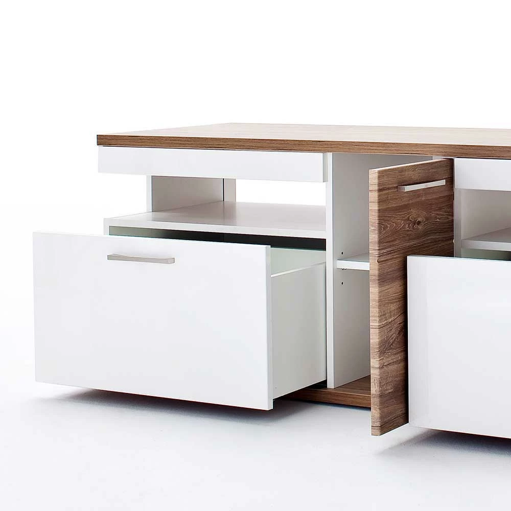 TV Lowboard In Hochglanz Weiß - Icadro – Bild 6