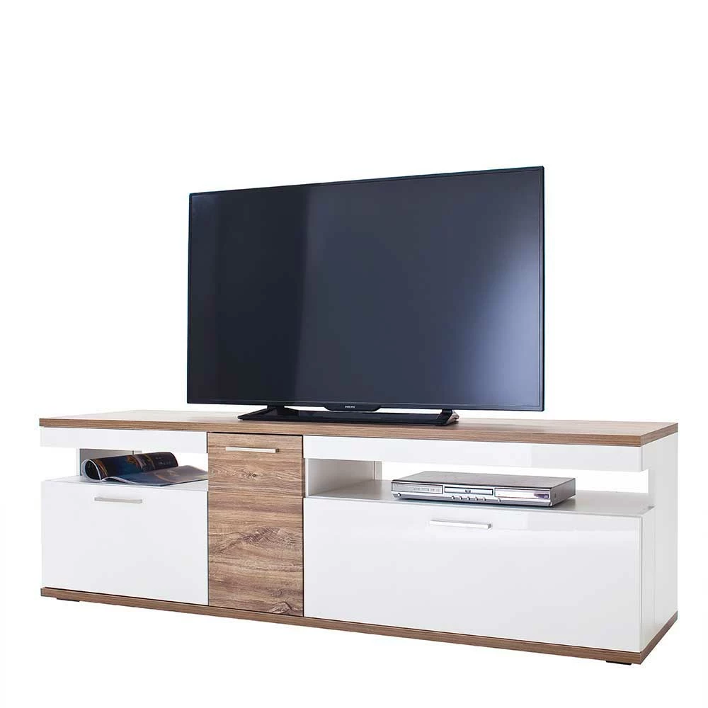 TV Lowboard In Hochglanz Weiß - Icadro