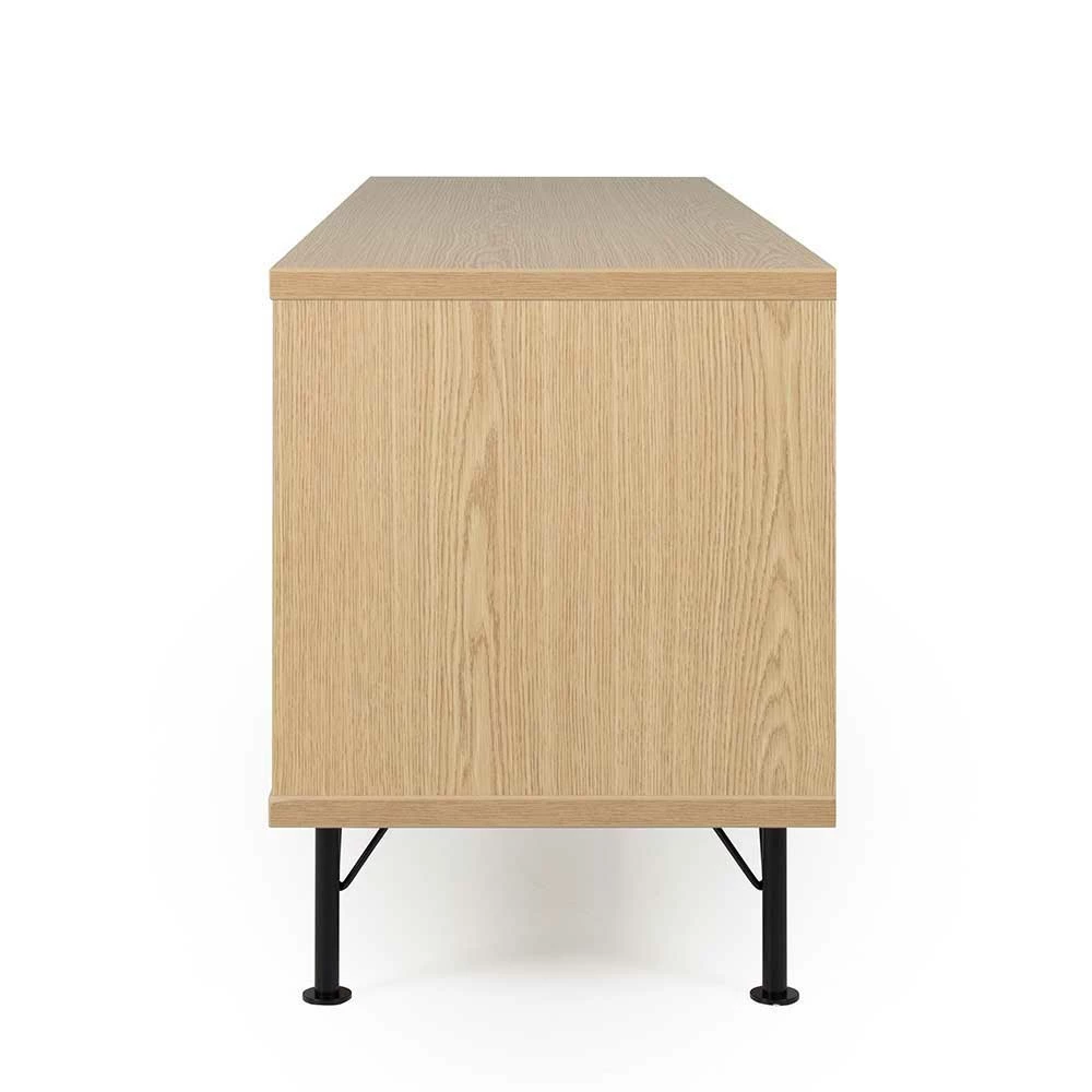 TV Lowboard Mit 2 Offenen Fächern & 2 Türen Chicron In Schwarz – Bild 3