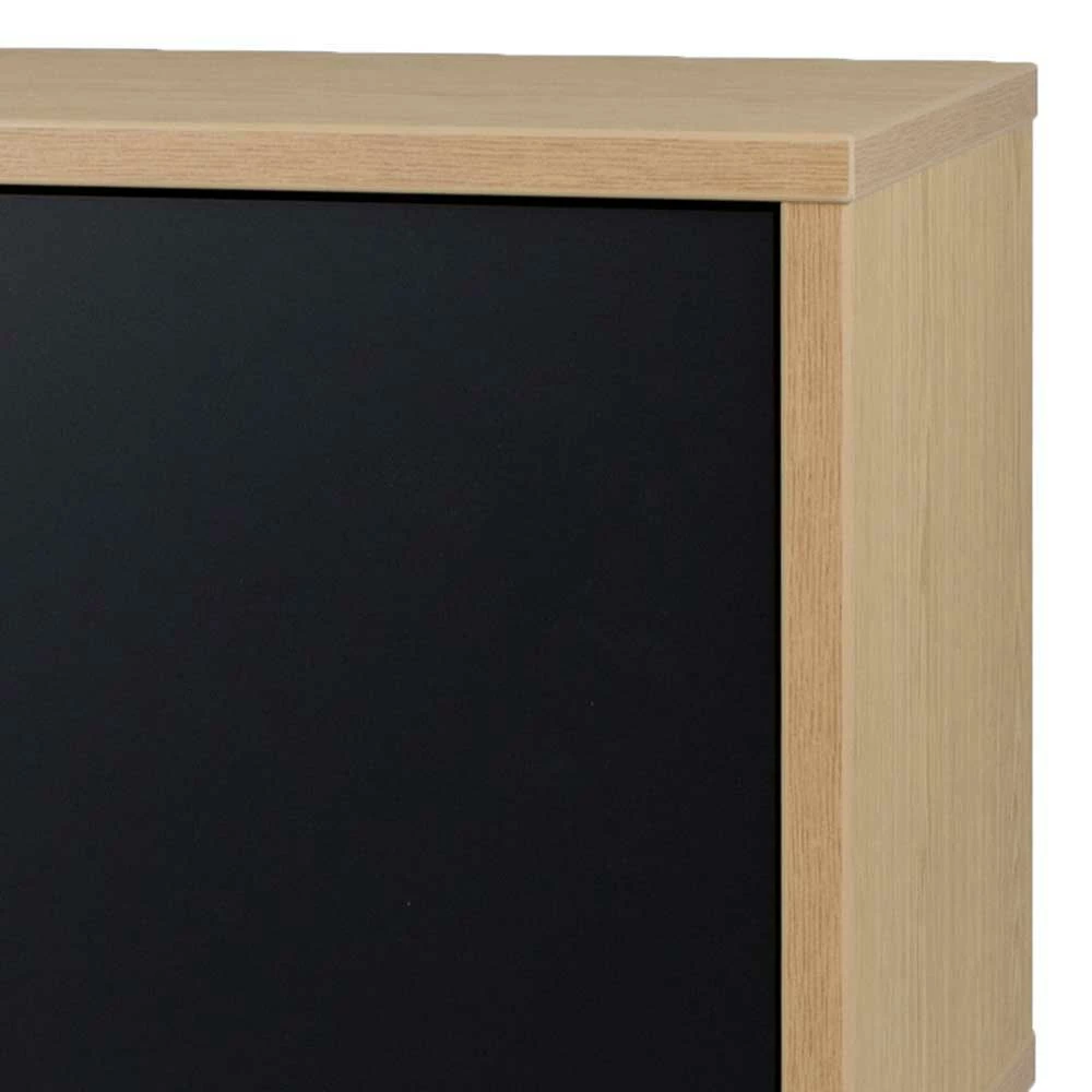 TV Lowboard Mit 2 Offenen Fächern & 2 Türen Chicron In Schwarz – Bild 5