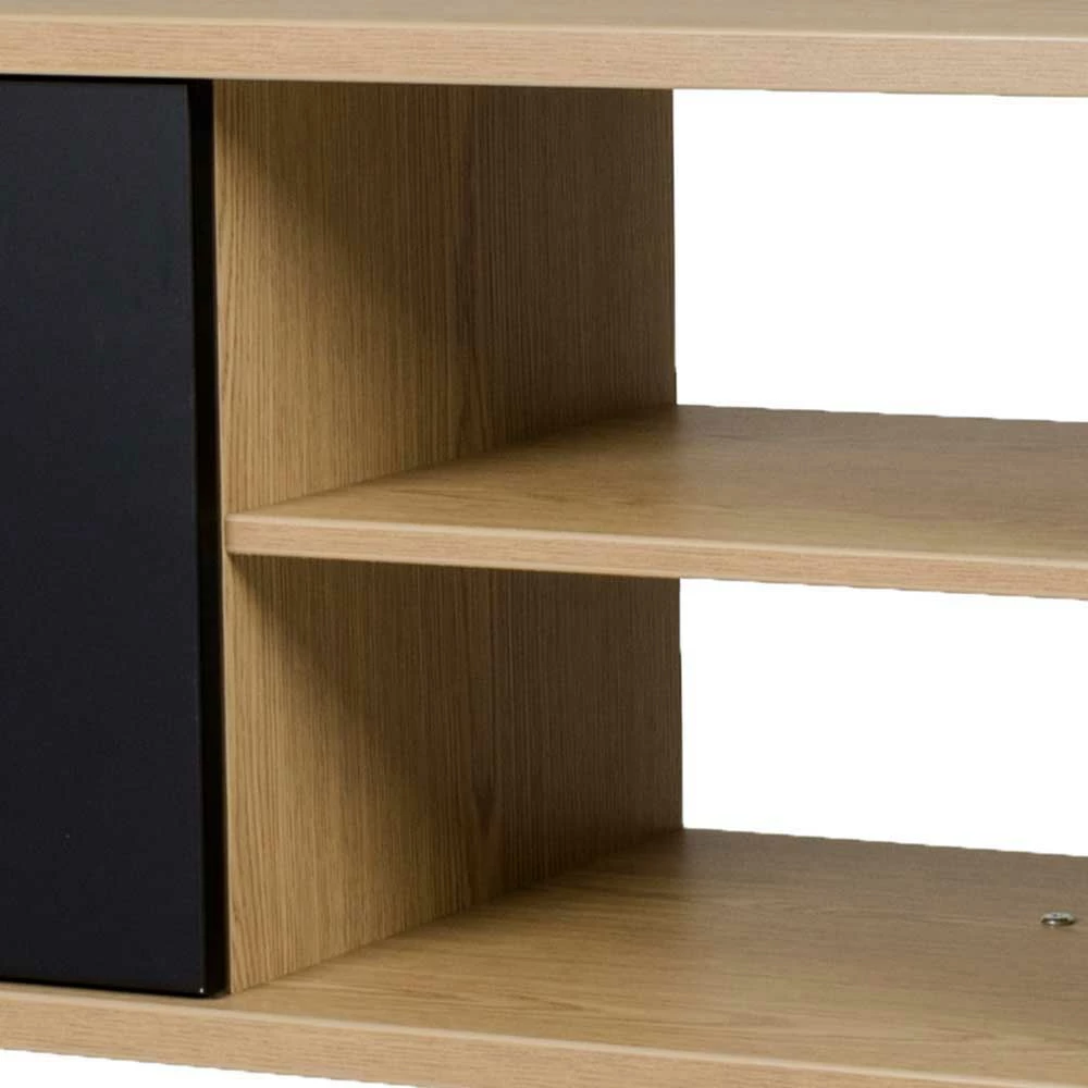 TV Lowboard Mit 2 Offenen Fächern & 2 Türen Chicron In Schwarz – Bild 6