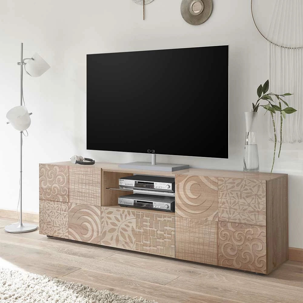 TV Lowboard Mit Muster Print - Bielvas – Bild 2
