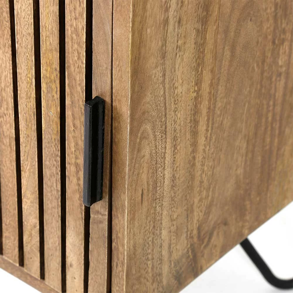 TV Unterschrank Aus Mangoholz In Sandfarben - Baina – Bild 6