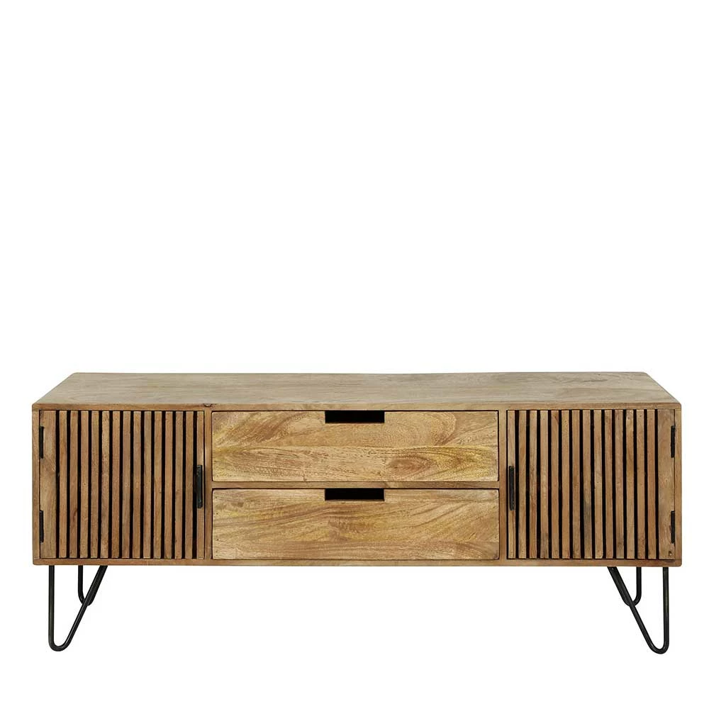 TV Unterschrank Aus Mangoholz In Sandfarben - Baina