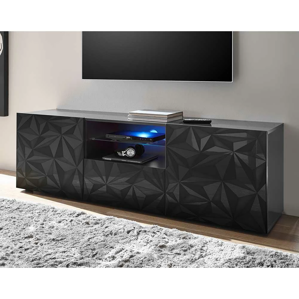 TV Unterschrank In Anthrazit Hochglanz - Kuriasna – Bild 2