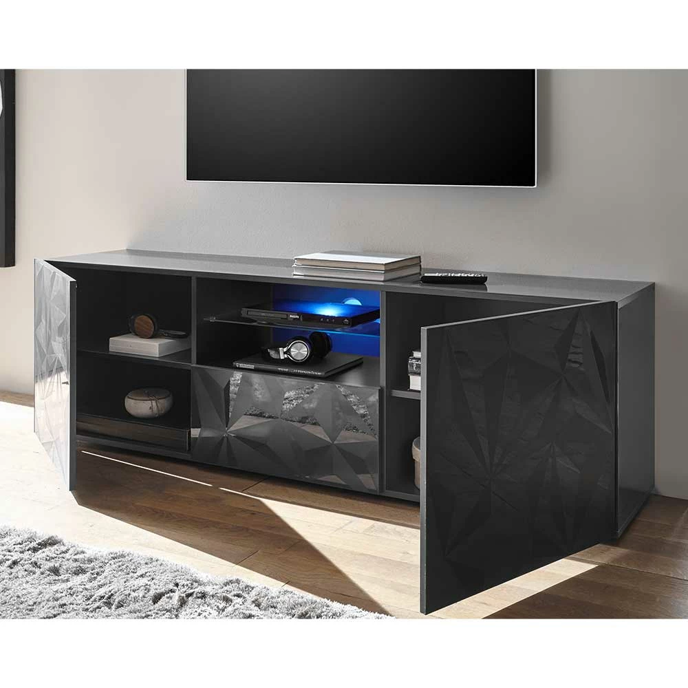 TV Unterschrank In Anthrazit Hochglanz - Kuriasna – Bild 3