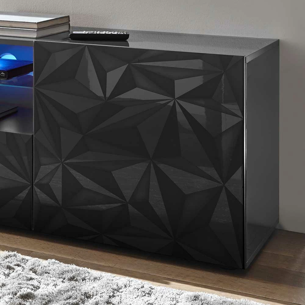 TV Unterschrank In Anthrazit Hochglanz - Kuriasna – Bild 4
