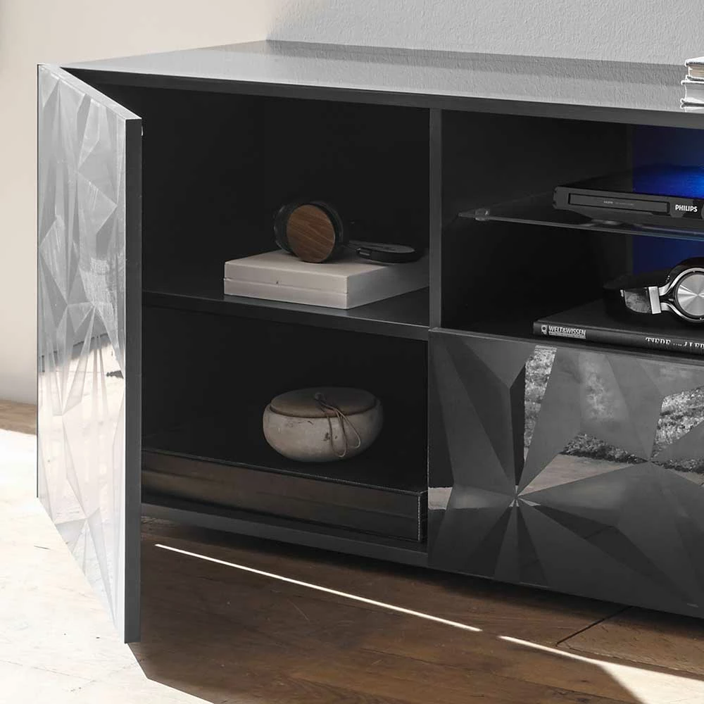 TV Unterschrank In Anthrazit Hochglanz - Kuriasna – Bild 5