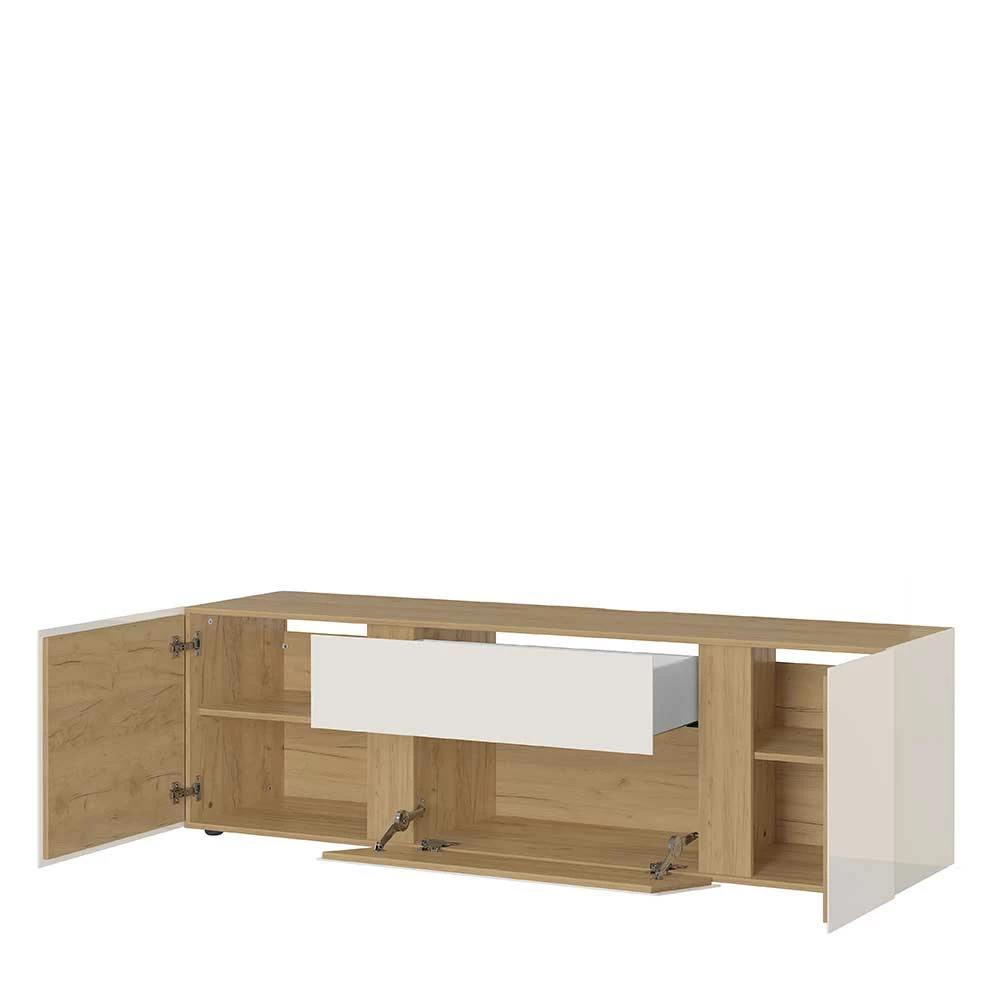 TV Unterschrank In Hellgrau & Wildeiche - Colomas – Bild 3